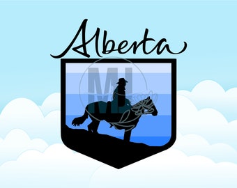 Alberta Cowboy Road Sign Heritage Day AB ALTA Strong Western Canada History Proud Digital Download Clip Art Card Making Dies