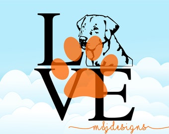 Labrador Retriever Love Block Valentine's Day Heart Digital SVG, dxf, eps, jpg, png Download Clip Art