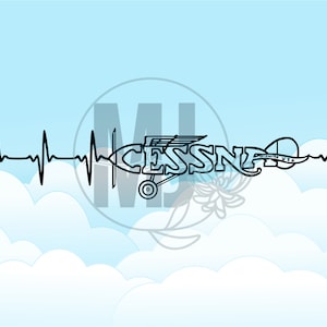 Cessna hartslag Pilot vliegtuig Vliegtuig Luchtvaart Digitale Download Cut File
