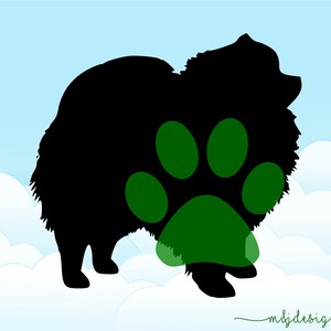 Pomeranian Breed Silhouette Digital SVG, dxf, eps, jpg, png Download Clip Art