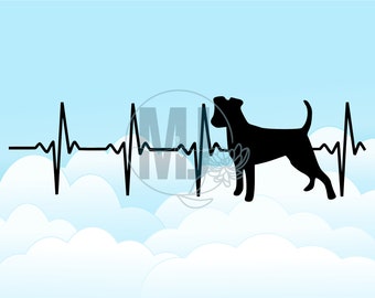 Jack Russell Terrier Heartbeat Heart Beat Digital SVG, dxf, eps, jpg, png Download Clip Art