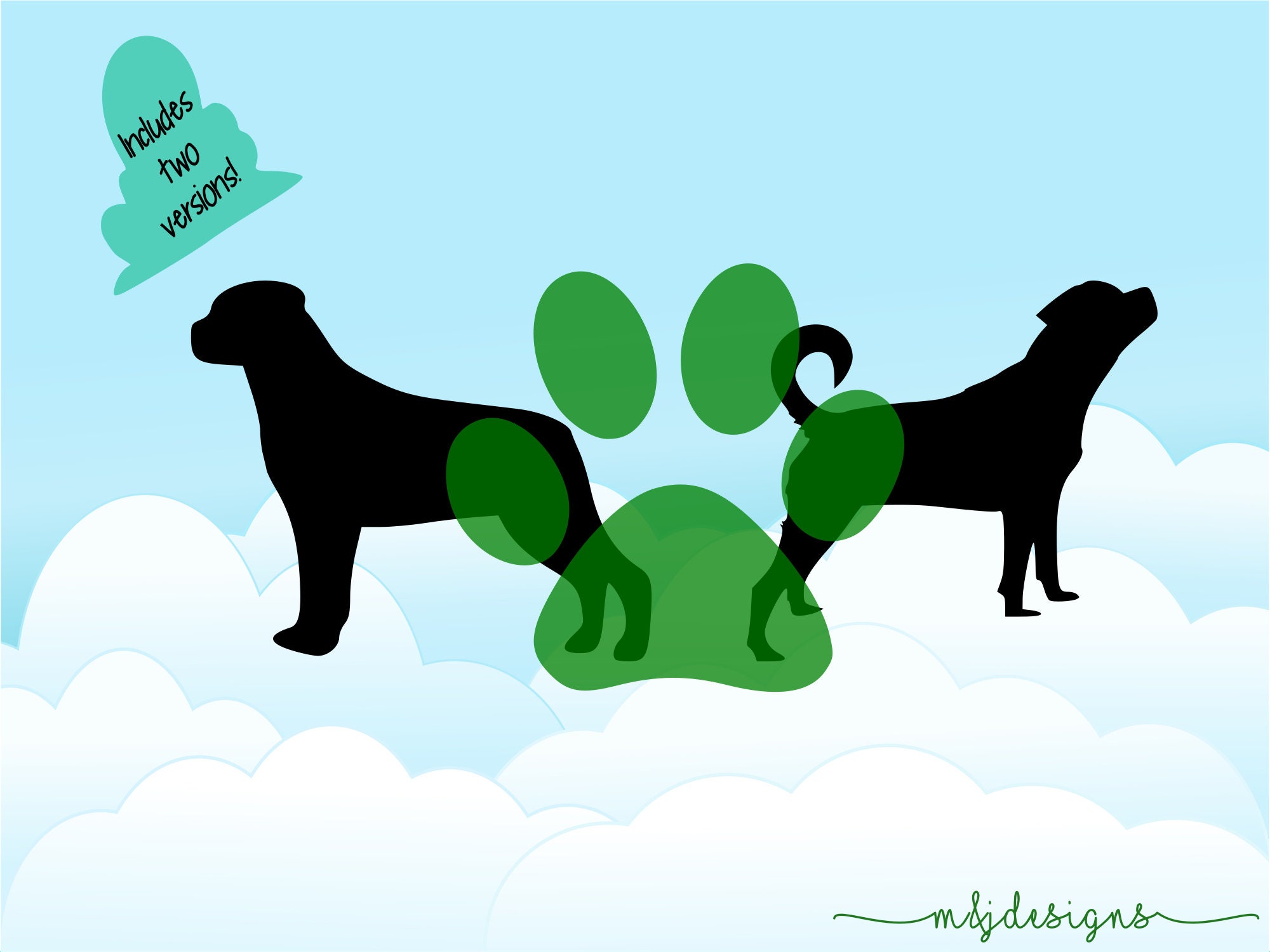Download Rottweiler Rottie Breed Silhouette Digital SVG dxf eps jpg ...