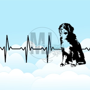 Berner Sennenhund BMD Herzschlag Herzschlag Digital SVG, dxf, eps, jpg, png Download Clip Art