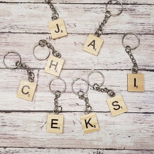 Letter Keychain Initial Keychain Wood Letter Keychain image 1