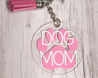 Dog Mom Keychain | Fur Mama | Pet Mom | Stocking Stuffer | Keyring