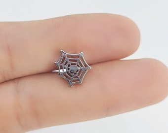Spiderwebs cartilage piercing/Whole surgical steel/ Various post bar externally thread/20G available