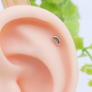 Petite Kidney Bean Minimalist cartilage piercing/Bean Size: 5 x 2.5mm/ Various Post Bar externally thread and 20G is available