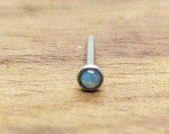 20G*8mm*2mm Opal Straight Nose stud/surgical steel