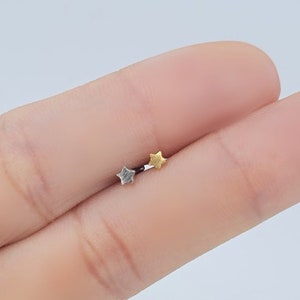 16G*  Very Petite Star Cartilage Piercing/ Star Size: 3 mm/ Various Post Bar externally thread and 20G is available