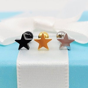 16G* Simple Stunning Star kraakbeen piercing/Heel chirurgisch staal/Diverse Post Bar externe draad en 20G is beschikbaar
