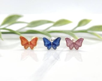 16G*6mm(L)* Gorgeous Summer Butterfly with Orange, Blue and Pink color/Butter fly size: 9.5 mm(w) X 6.5 mm/ Barbell End