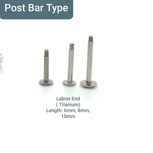 16G (1.2mm) TITANIUM labret bar/ Sold by bar itself