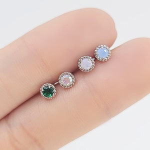 Delight CZ Simple but Stunning cartilage piercing / Various Post Bar externally thread/ 20G is also available