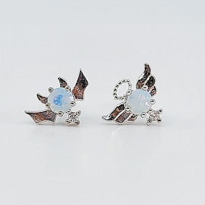 16G* Moonstone Cute Devil and Angel cartilage piercing/Various Post Bar externally thread/ 20G is also available