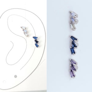 16G* Cute Tri-trapezoid Cartilage piercing/Top size: about 3 x 7 mm/ Various Post Bar externally thread and 20G is available