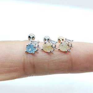 Ausverkauf 16G* Mondstein (4.5 mm) Knorpel Piercing/Verschiedene Post Bar Aussengewinde und 20G ist erhältlich