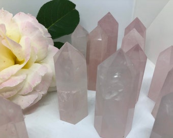 Ice Rose Quartz Polished Points/ Towers  - One . Light Pink