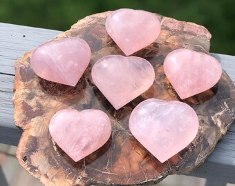 Rose Quartz Heart Crystal- Mothers Day Gift , Puffy Pink Polished Heart