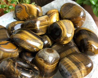 Polished Tigers Eye Crystal Tumbles , High-grade and high flash tumbled stones