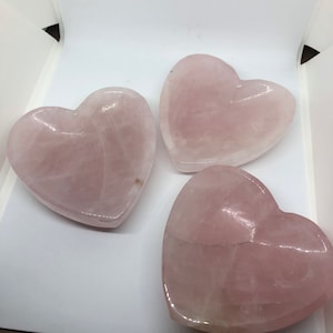 Heart Shaped Rose Quartz Bowl / Dish - 4 In Stock!!