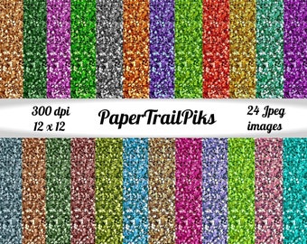 Glitter sparkle digital paper backgrounds scrapbook wallpaper designs 12 x 12 paper pack instant downloads craft paper supplies