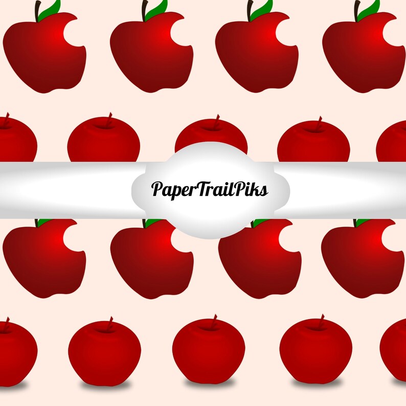 Apples Digital Paper Downloads Apple Scrapbook Papers 12 X Etsy