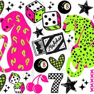 Neon Cheetah Chaos PNG | Y2K Alt Leopard Print (plik cyfrowy)