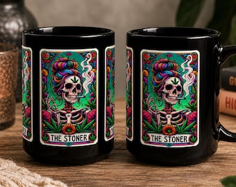 Coffee Mug for the Stoner Who Loves Tarot Art and Cozy Smoke Sessions