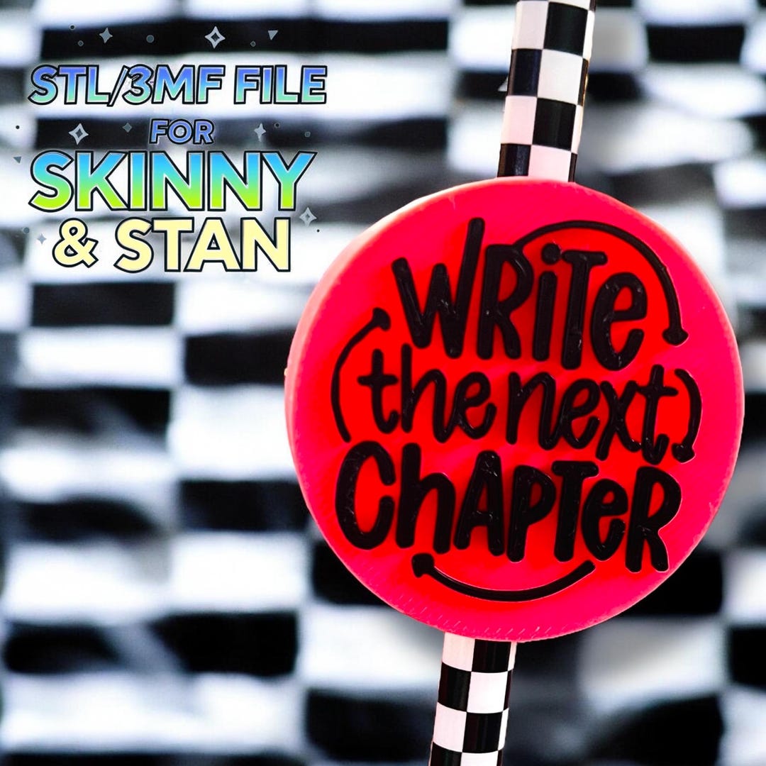 Write the Next Chapter Straw Topper | Sassy Tumbler Charm (STL + 3MF ...