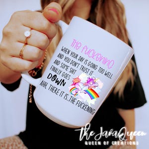 The Fuckening Mug - Funny Coffee, Sarcastic Humor, Snarky Unicorn Hilarious Office Gift, Rainbow Gag Gift for Friend, Relatable Cynical Mug