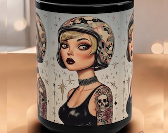 Biker Girl Kaffeebecher - Cosmic Punk Rock