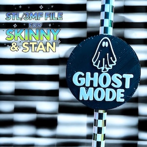 Ghost Mode  Straw Topper STL + 3MF File | 3D Printable Digital File for Stan & Skinny Straws | Sassy Tumbler Topper | Funny Cup | 8mm 10mm