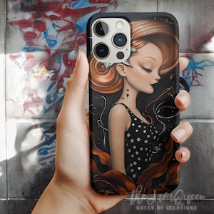 Fiery Elegance Phone Case Gothic Glam Dark Aesthetic Vintage Punk
