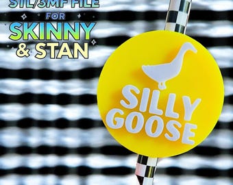 Silly Goose Straw Topper STL + 3MF File | Stan & Skin Straws (Digital Download)