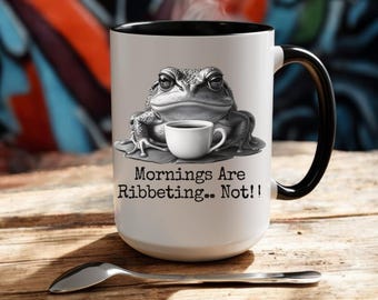 Grumpy Frog Coffee Mug – Funny Sarcastic Morning Mug