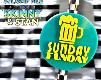 Sunday Funday Straw Topper STL + 3MF File | Stan & Skinny Straws (Digital Download)
