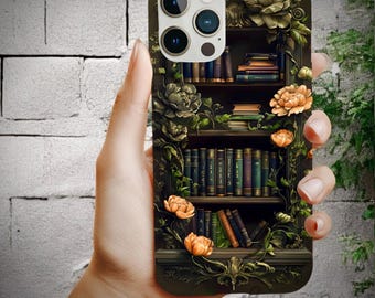 Vintage Bücherregal iPhone Hülle - Gothic Bibliothekskunst