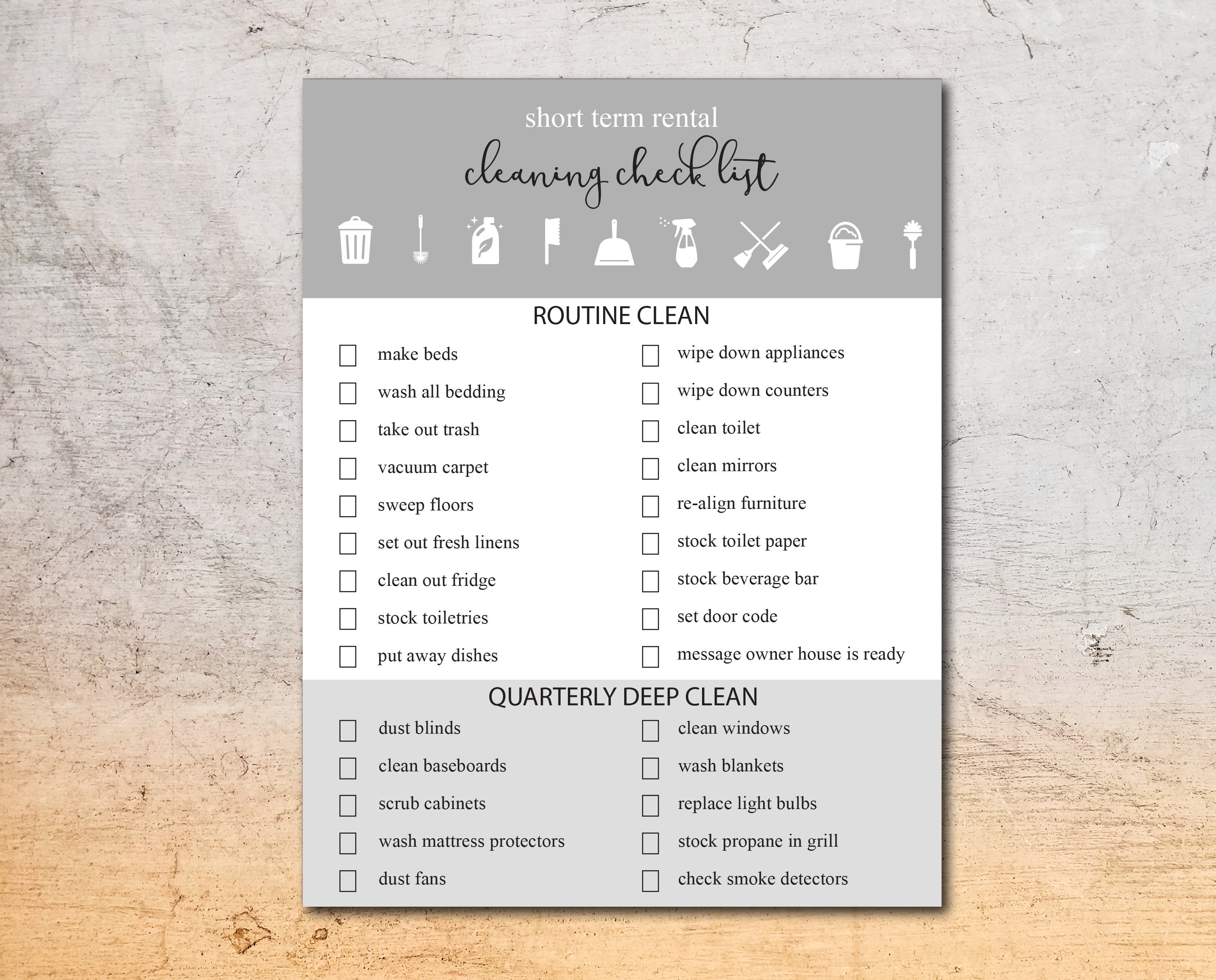Airbnb Cleaning Checklist Airbnb Printables Vacation - Etsy