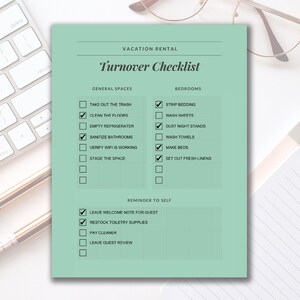 Airbnb Cleaning Checklist | Airbnb Printables | Vacation Rental | Airbnb Resourses | VRBO Printable