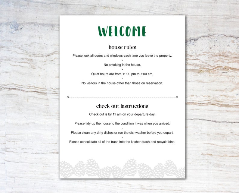 Airbnb Printables Vacation Rental Airbnb Decor House Etsy