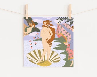 Birth of Venus Botticelli Art Print - A5, A4 & A3