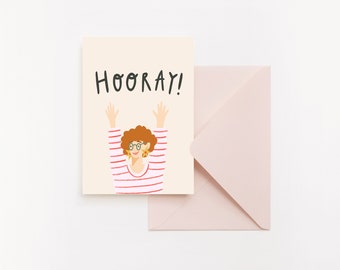 Hooray Greetings Card & Envelope - A6