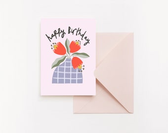 Birthday Greetings Card & Envelope - A6