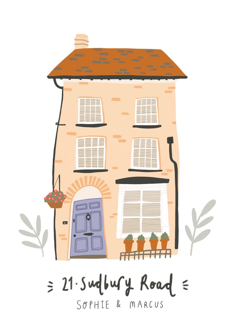 Custom House/Shop/Building Gouache Painting Illustration A4 & A3 image 2