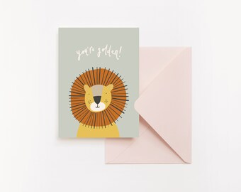 Lion Greetings Card & Envelope - A6