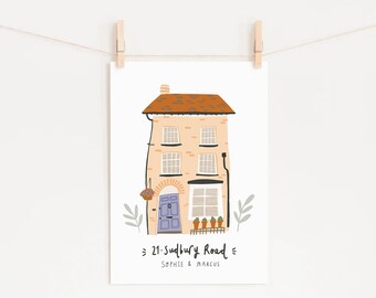 Custom House/Shop/Building Gouache Painting Illustration - A4 & A3