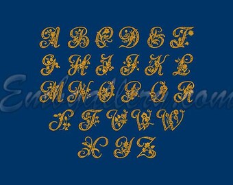 Floral cutwork alphabet Digital Machine Embroidery Design Set. Vintage Cutwork Monogram Font. Floral Monogram Letter.