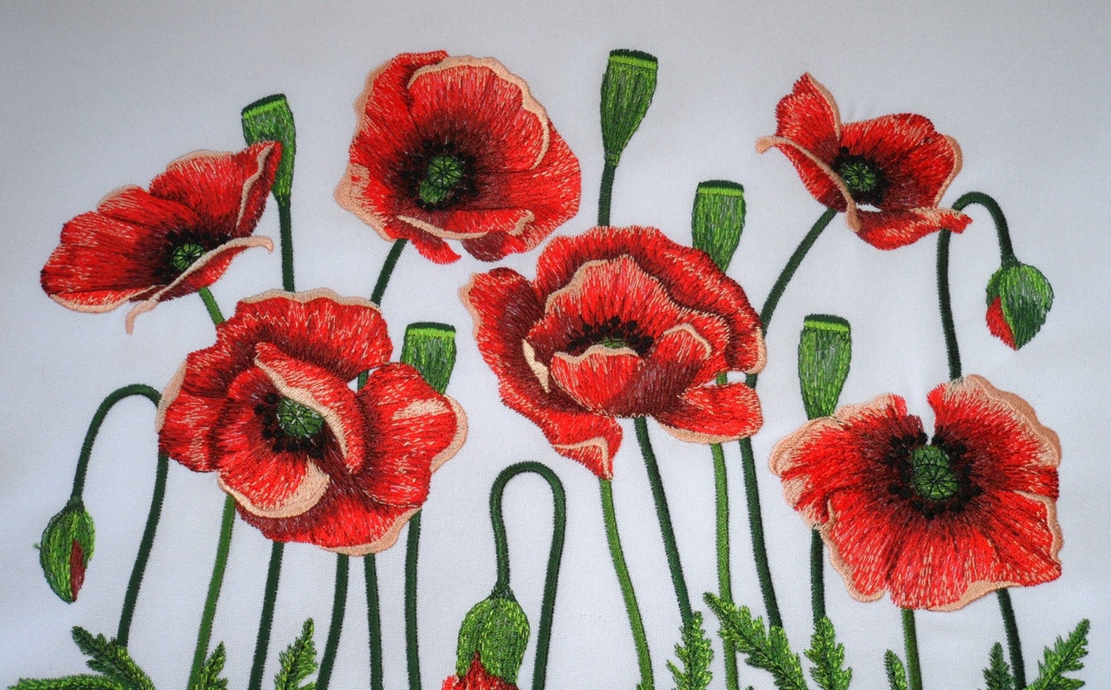 Red poppies machine embroidery design flowers and floral  etsy Red poppies machine embroidery design flowers and floral  etsy