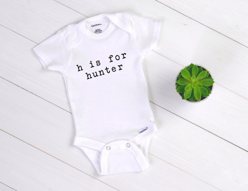 Name Onesie Personalized Name Onesie Name and Letter Onesie Gerber\u00ae Onesie\u00ae Alphabet Name Onesie Free Shipping