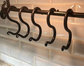 Hand Forged S-Hooks Forged Pot Rack Hooks Forged Plant Hangers  Forged Iron Forged Hooks Blacksmith Made Ohio Made Traditional Forged Hooks